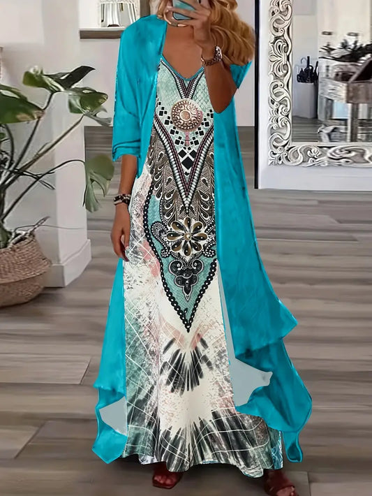 Tribal Style Two-piece Dress Set